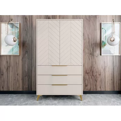 Széles gardrób 104 cm fiókokkal XELA - homokbézs