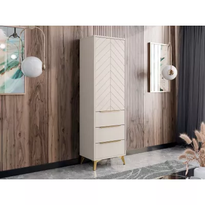 Keskeny gardrób 54 cm fiókokkal XELA - homokbézs