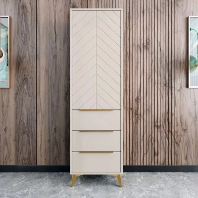 Keskeny gardrób 54 cm fiókokkal XELA - homokbézs