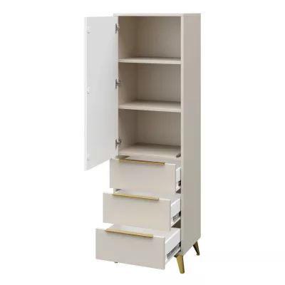 Keskeny gardrób 54 cm fiókokkal XELA - homokbézs