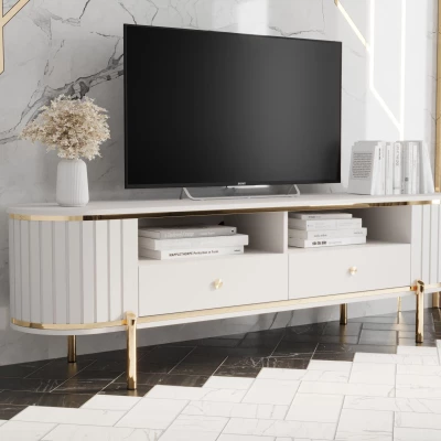 TV-állvány TEYO - 180 cm, fehér