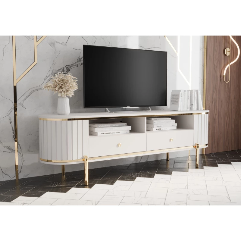 TV-állvány TEYO - 180 cm, fehér