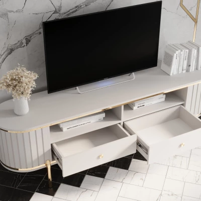 TV-állvány TEYO - 180 cm, fehér