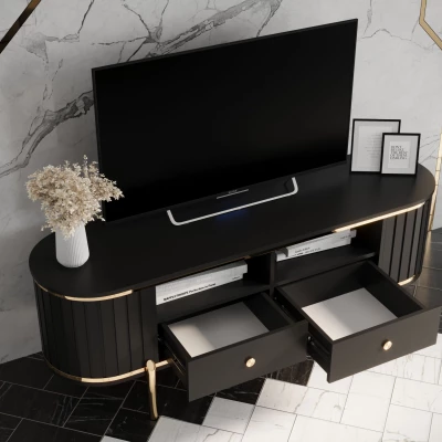 TV-állvány TEYO - 150 cm, fekete