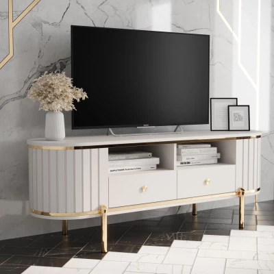 TV-állvány TEYO - 150 cm, fehér