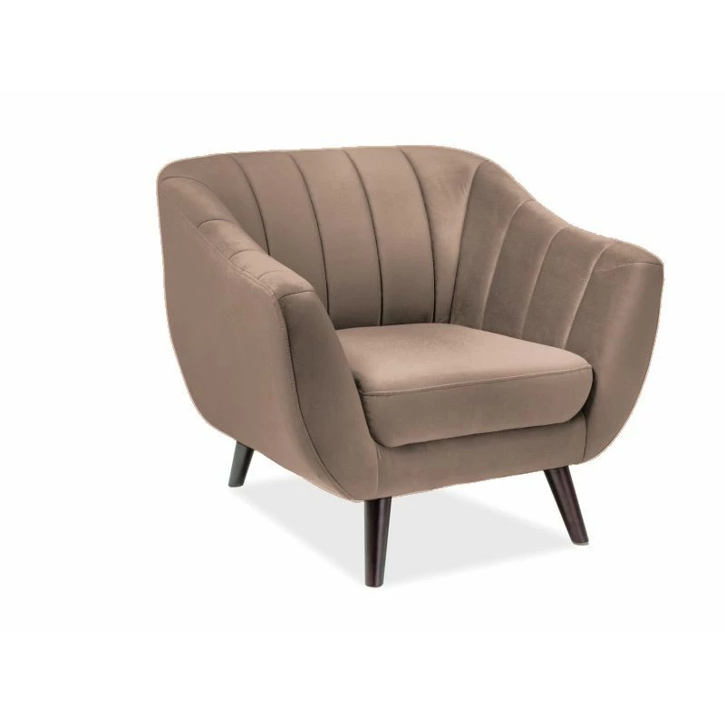 Kárpitozott fotel MAISIE - sötét bézs / wenge