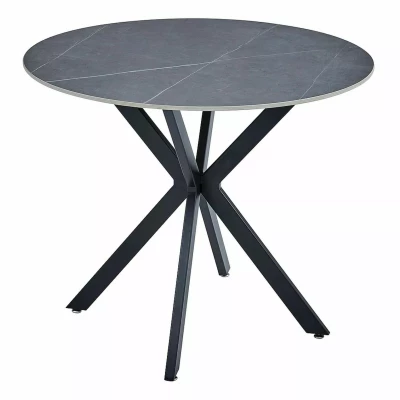 Kerek étkezőasztal 90 cm KAMILO - szürke / fekete