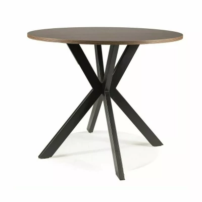 Kerek étkezőasztal 90 cm KAMILO - diófa / fekete