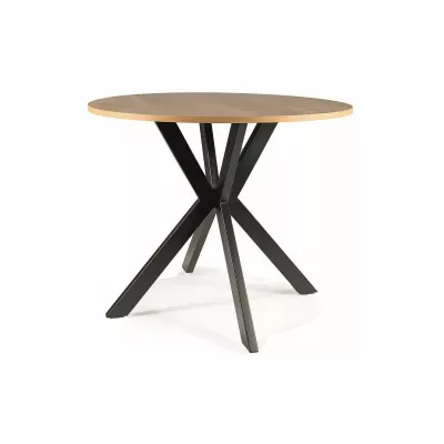 Kerek étkezőasztal 90 cm KAMILO - tölgy / fekete