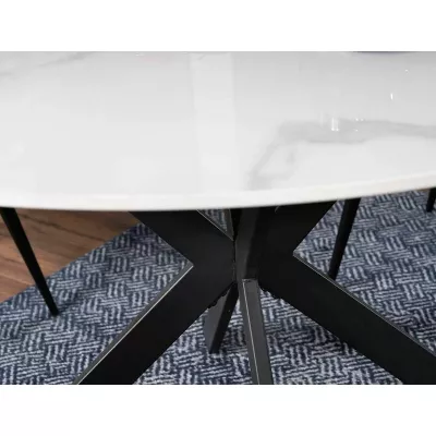 Kerek étkezőasztal 90 cm KAMILO - fehér / fekete