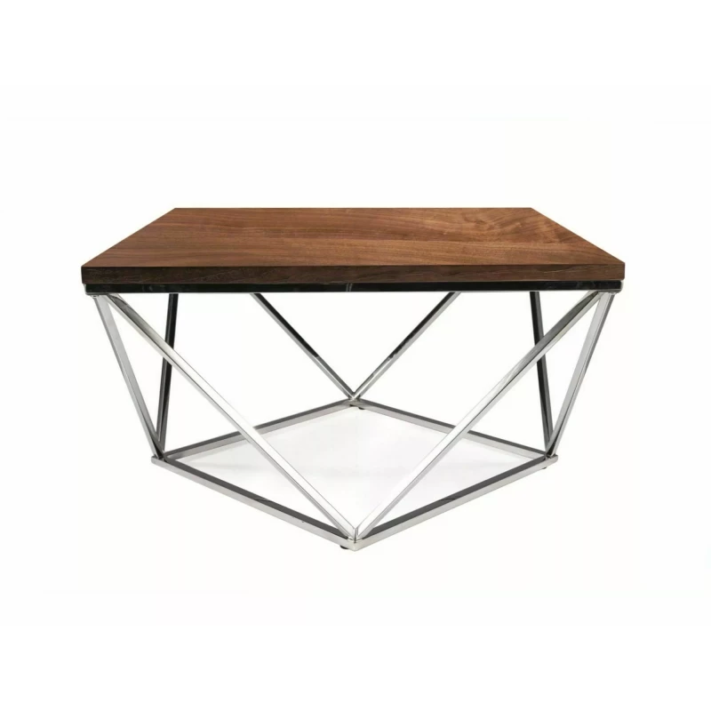 SULO designer dohányzóasztal - dió / ezüst