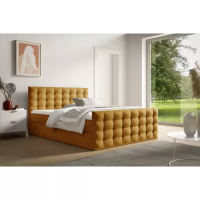 Kárpitozott ágy 120x200 ELPIDA - mézszínű + INGYENES fedőhuzat