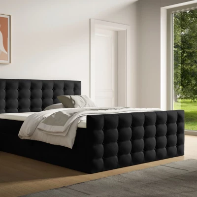 Kárpitozott ágy 120x200 ELPIDA - fekete + INGYENES fedőhuzat