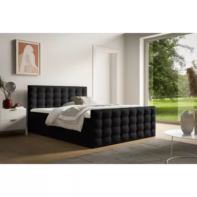 Kárpitozott ágy 120x200 ELPIDA - fekete + INGYENES fedőhuzat