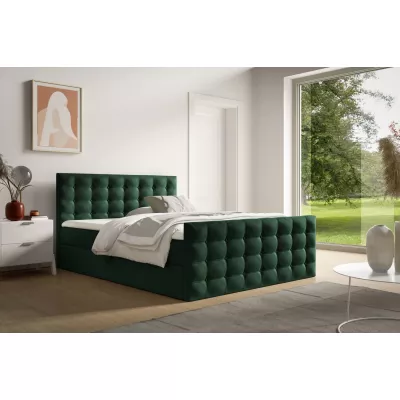Kárpitozott ágy 120x200 ELPIDA - üvegzöld + INGYENES fedőtakaró