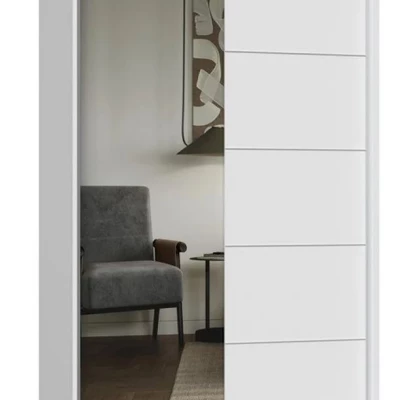 120 cm-es gardróbszekrény tükörrel RANNO 8 - fehér