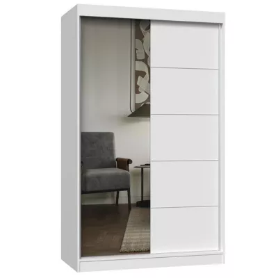 120 cm-es gardróbszekrény tükörrel RANNO 8 - fehér