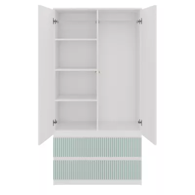 Gyerek gardrób 90 cm fiókokkal DUSTER - fehér / mentol