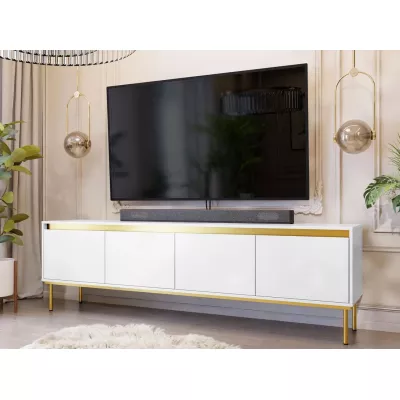 RAWIK széles TV-állvány - arany / fehér