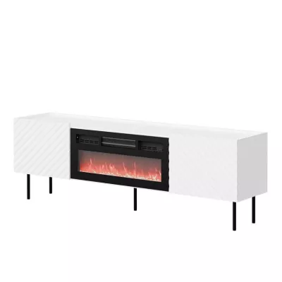 TV állvány elektromos kandallóval NOXA - fehér