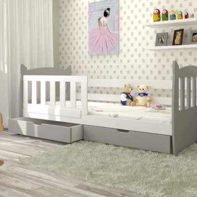 Gyerekágy 75x160 MEDA tárolóhellyel - szürke