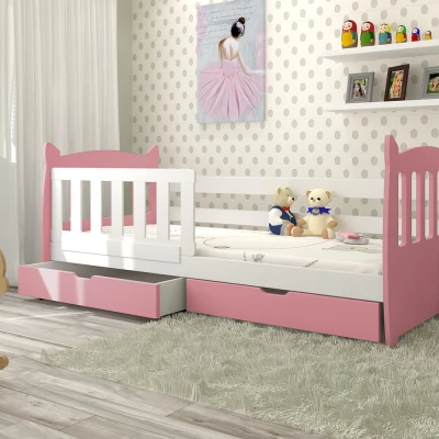 Gyerekágy 75x160 MEDA tárolóhellyel - rózsaszín