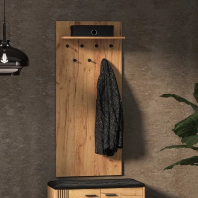 FAZA polcos kabáttartó - artisan tölgy / fekete