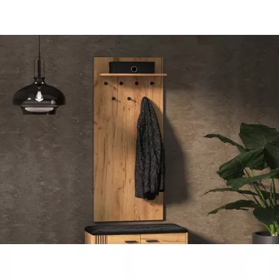 FAZA polcos kabáttartó - artisan tölgy / fekete