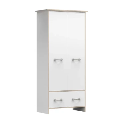 TIFI gardróbszekrény 90 cm fiókkal - fehér / sonoma tölgy