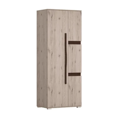 Tágas gardrób 80 cm ALINA - sonoma tölgy / csokoládé