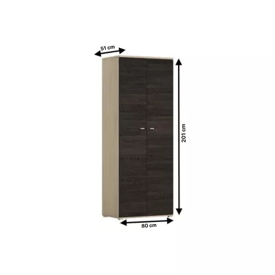 Keskeny gardrób 80 cm ALLA - kőris / cantebury tölgy
