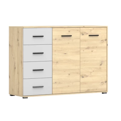 LUNITA kombinált fiókos komód - artisan tölgy / fehér