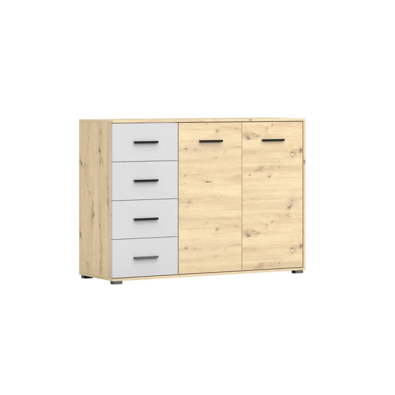 LUNITA kombinált fiókos komód - artisan tölgy / fehér