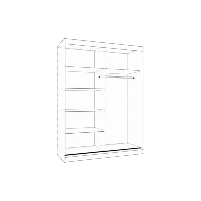 VALA gardróbszekrény 150 cm tolóajtóval - fehér / artisan tölgy / fekete