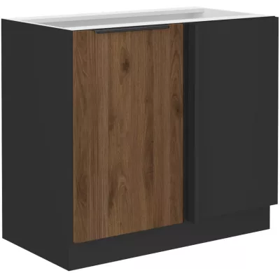 TOVA bővíthető sarokszekrény - szélesség 105 cm, okapi diófa / fekete