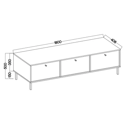IROS 2 TV asztal - grafitfekete / arany