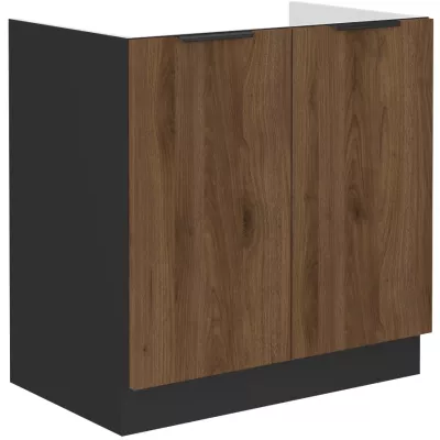 TOVA mosdószekrény - szélesség 80 cm, okapi diófa / fekete