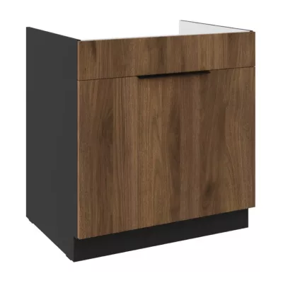 TOVA mosogató alsószekrény - szélesség 80 cm, okapi dió / fekete