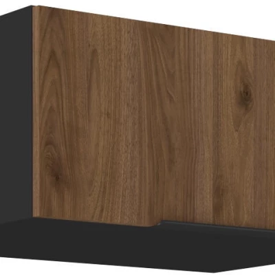 Mély, elszívós szekrény TOVA - szélesség 80 cm, okapi diófa / fekete