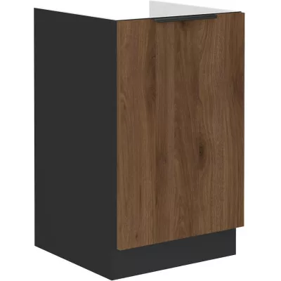 TOVA egyajtós mosdószekrény - szélesség 50 cm, okapi diófa / fekete