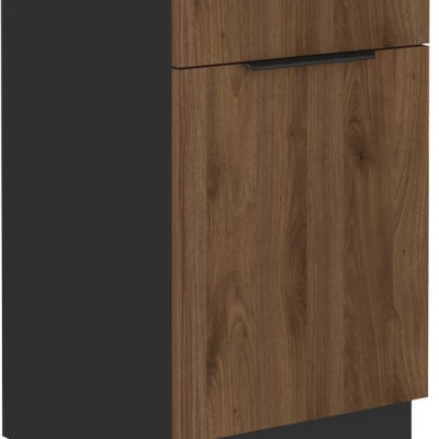 TOVA alsószekrény fiókkal - szélesség 50 cm, okapi diófa / fekete