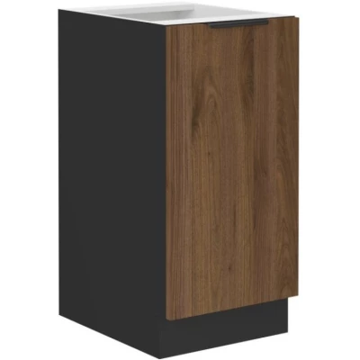 Alsó, egyajtós szekrény TOVA - szélesség 40 cm, okapi diófa / fekete