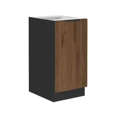 Alsó, egyajtós szekrény TOVA - szélesség 40 cm, okapi diófa / fekete