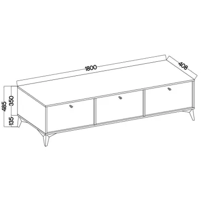 IROS 1 TV állvány - grafitfekete / arany