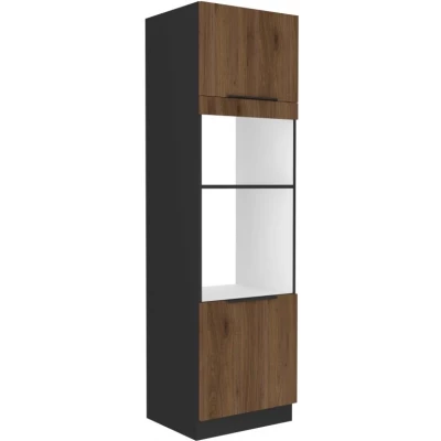 TOVA beépített szekrény - szélesség 60 cm, okapi diófa / fekete