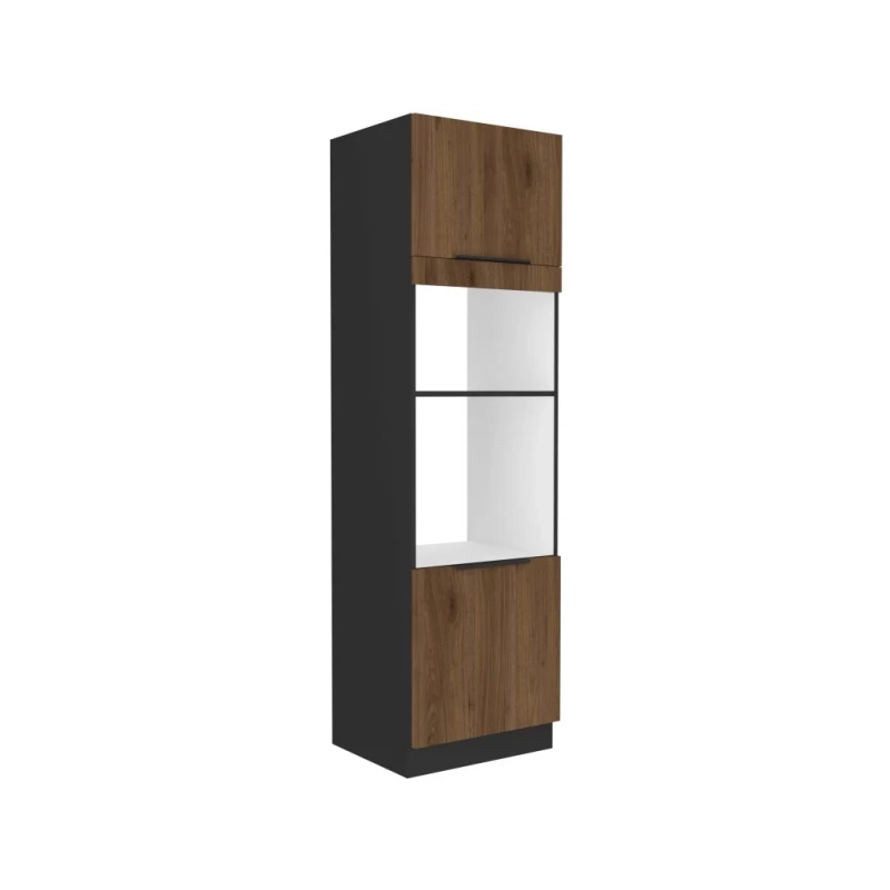 TOVA beépített szekrény - szélesség 60 cm, okapi diófa / fekete