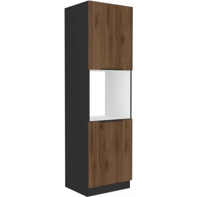 TOVA beépített sütőhöz való konyhaszekrény - szélesség 60 cm, okapi dió / fekete