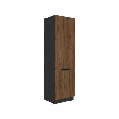TOVA beépített hűtőszekrény szekrény - szélesség 60 cm, okapi dió / fekete