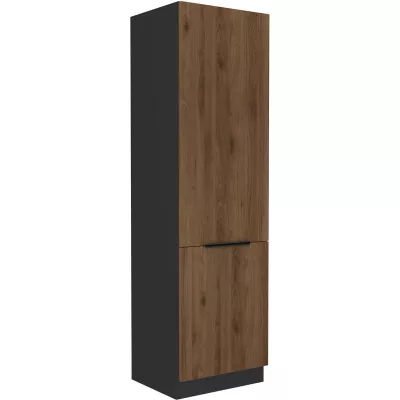 TOVA élelmiszerszekrény - szélesség 60 cm, okapi dió / fekete
