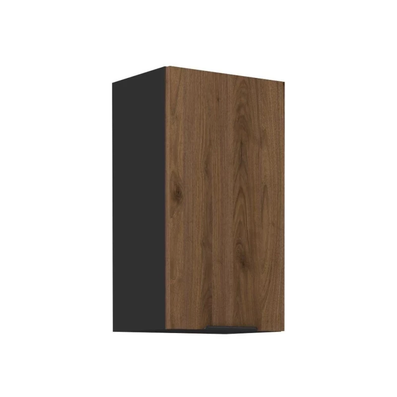 TOVA felső konyhaszekrény - szélesség 40 cm, okapi diófa / fekete